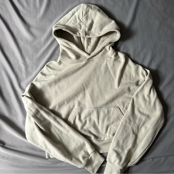 sage green oak and fort cropped hoodie - Picture 3 of 4